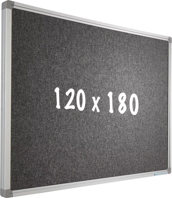 Prikbord Camira stof PRO Wheeler - Aluminium frame - Eenvoudige montage - Punaises - Prikborden - 120x180cm