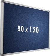 Prikbord Camira stof PRO Claudine - Aluminium frame - Eenvoudige montage - Punaises - Blauw - Prikborden - 90x120cm