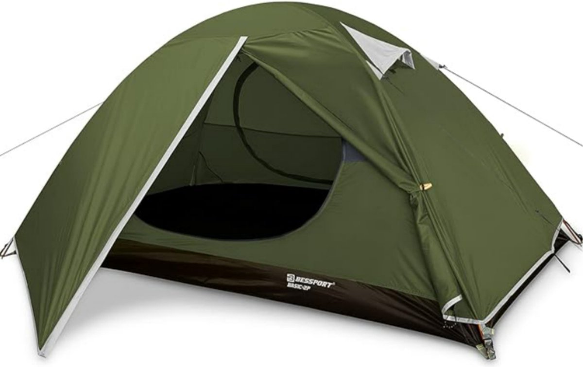 Camping tent- Groen- Waterdicht- 225x130x110- Camping- Tent- Kamperen- Slapen- Reizen- 1-4 Personen- Grondzeil