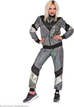 Widmann - Jaren 80 & 90 Kostuum - Spaceman Disco Bal Jaren 80 Kostuum - Zwart, Zilver - Medium - Carnavalskleding - Verkleedkleding