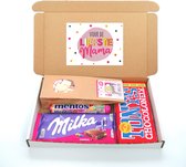 Voor de liefste mama - brievenbus cadeau - Milka - Hartjes - Tony Chocolonely - Mentos - Moederdag cadeau