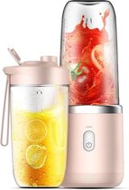 Go-shipping - Draagbare blender - Fruitmixer - Mini Blender - Milkshaker - Portable - 400ML - Eiwitshake - Blender To Go - Sapmaker - Roze