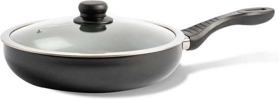 BK Easy Basic Ceramic Hapjespan – Ø 28 cm – Glazen deksel