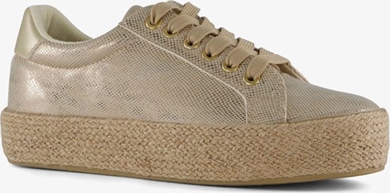 Blue Box dames sneakers met jute zool goud - Maat 37