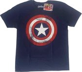Captain America shirt- Distressed Shield 2XL