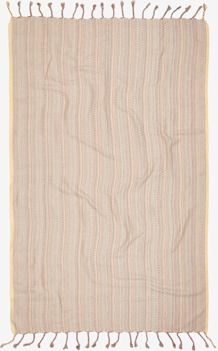 Barine 100% Zacht Turkse Katoen Hamamdoek - Lichtgewicht - Sneldrogend - Visgraat - 95x180cm - Ecru - Meander