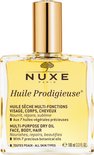 Glazen fles Nuxe Huile Prodigieuse multi-purpose dry oil met gouden dop, 100 ml.