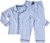 Little Label - meisjes pyjama - lichtblauw - 16Y/170-176 - Zachte BIO Katoen