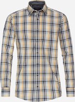 CASA MODA Sport casual fit overhemd - mouwlengte 72 cm - dobby - geel - Strijkvriendelijk - Boordmaat: 41/42