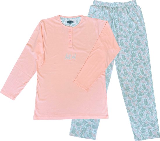 Dames Pyjama Katoen - Pink Flower - Maat L