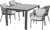 Goa tafel HPL 160x95 cm met 4 Calpi stoelen