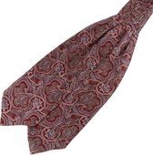 Cravate Ascot en soie rouge & lavande