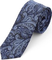 Cravate à motif cachemire bleu clair & marine