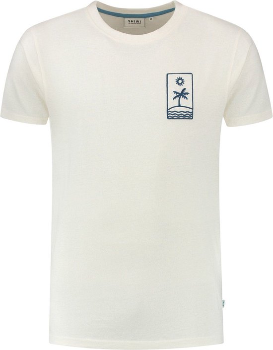 Shiwi - T-shirt End of Summer Jet stream White - Heren - Maat M - Regular-fit