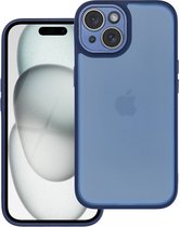 Case2go - Telefoonhoesje geschikt voor iPhone 15 - Back Cover - Variete Hoes - Donkerblauw