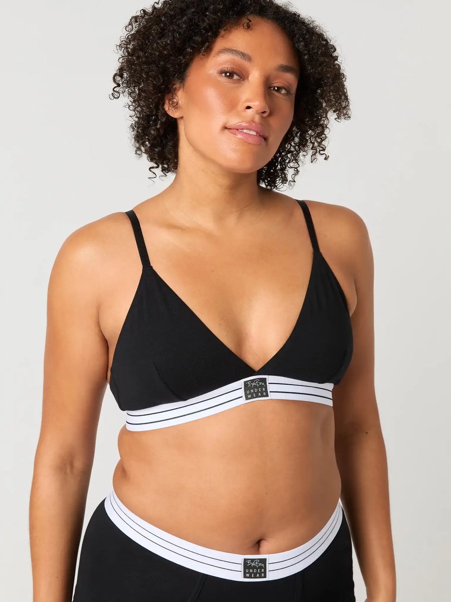 Björn Borg Bjorn Borg Katoenen triangle BH - katoenen Dames bralette zonder vulling - Niet voorgevormd - XL - Zwart