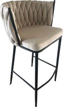 Bol.com Geweven Barkruk Wave Bar stoel / chair Hoog Zand White Velvet aanbieding