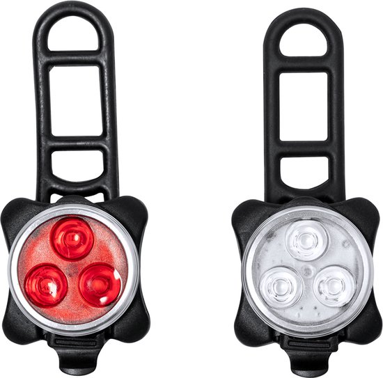 Fietsverlichting - Fietslampje - Koplamp fiets - Achterlicht - LED lampje - USB oplaadbaar - 2 stuks - Rood/wit — afbeelding 3