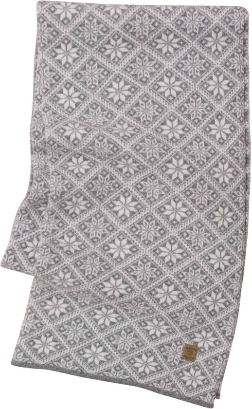 Echarpe tricotée Ivanhoe en laine Freya Gris Marl21-Taille Unique 185x27- Grijs