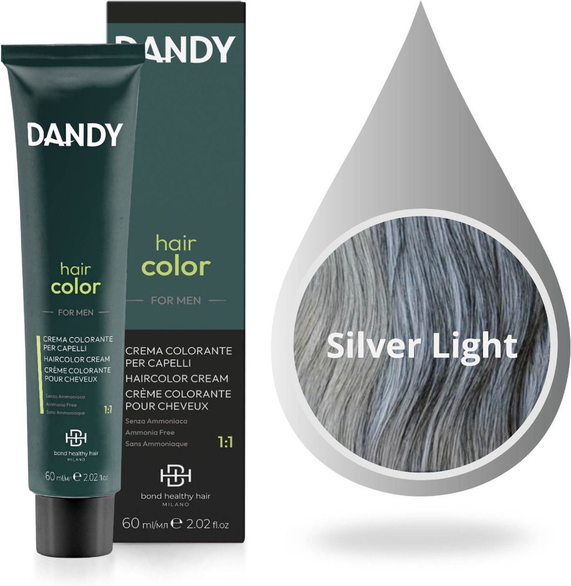 Dandy Hair Color 0.18 Licht Zilver 60ml