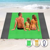 Stranddeken, super groot, 200 cm x 250 cm, voor strandvakantie, reizen, camping, licht en draagbaar, sneldrogend, zandvrij en waterdicht, groen