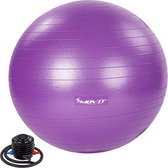 MOVIT® Fitness bal Paars Ø 75 cm - Inclusief Pomp - Gym Bal - Pilates Bal - Yoga Bal