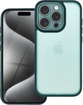 Case2go - Telefoonhoesje geschikt voor iPhone 15 Pro - Back Cover - Variete Hoes - Donkergroen