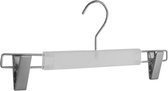 De Kledinghanger Gigant - 10 x Cintre jupe / cintre pantalon / cintre pantalon / cintre en plastique givré avec pinces antidérapantes, 36 cm
