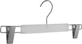 De Kledinghanger Gigant - 5 x Rokhanger / broekhanger / pantalonhanger / knijperhanger kunststof frosted met anti-slip knijpers, 36 cm