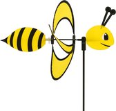 Carillon à vent - Little Magic Bee - Résistant aux UV et aux intempéries - moulin à vent : 28 cm, motif : 35x13 cm, hauteur totale : 85 cm - tige en fibre de verre incluse