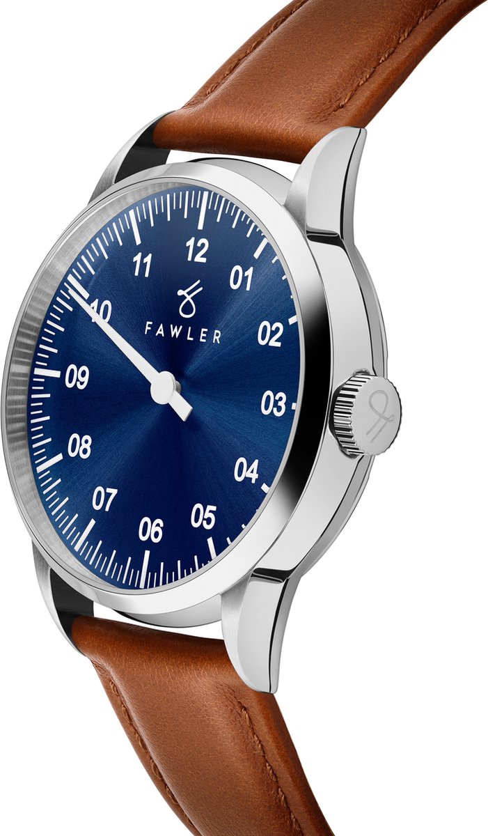Paz Blauw Roestvrijstalen Chic Klassiek Horloge met Een Wijzer bol