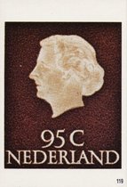 Briefkaart met afbeelding koningin Juliana postzegel