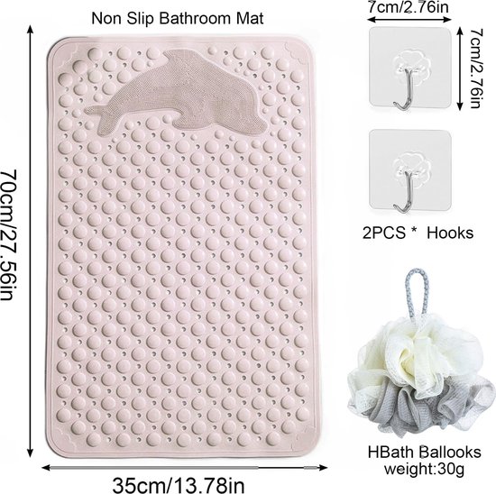 Shower mat – douchecabine, Antislipmat - Badkameraccessoire 35*70cm