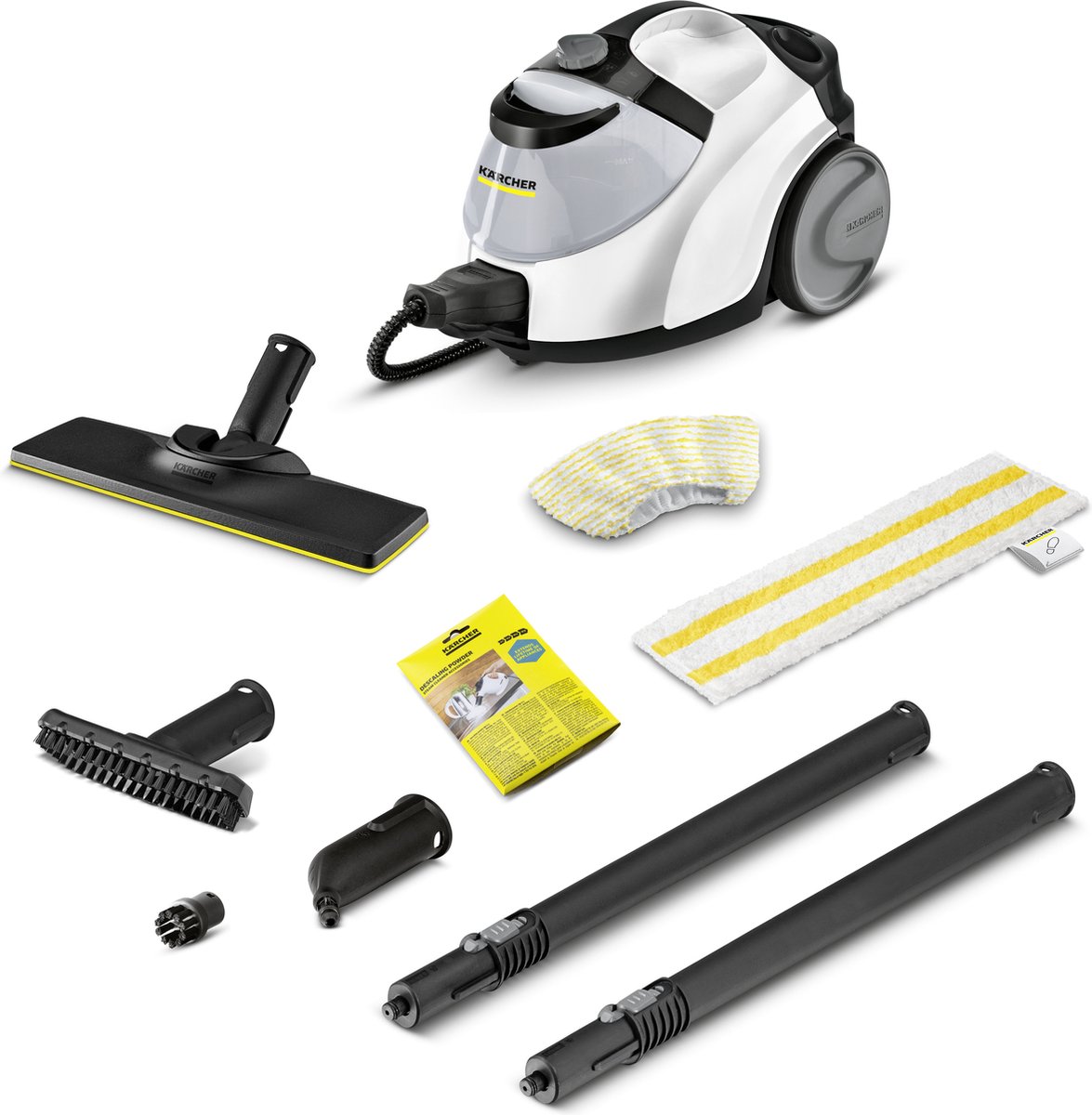 Kärcher SC 5 EasyFix Iron Plug stoomreiniger - VapoHydro functie - Stoomdruk 42 bar - Opwarmtijd: 3min - Oppervlakte: ca. 150 m² - Reservoir: 15 l - Incl. vloerreinigingsset EasyFix en sproeiers