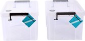 Set de Boîtes de rangement transparentes - 2 Boîtes de rangement en plastique avec couvercle - Couvercle à clic - Volume de 5 L par pièce - 26 cm x 19 cm x 16 cm - Légères - Pour la Ménage et la Habitat