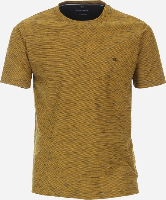 CASA MODA comfort fit heren T-shirt - geel dessin - Maat: 3XL