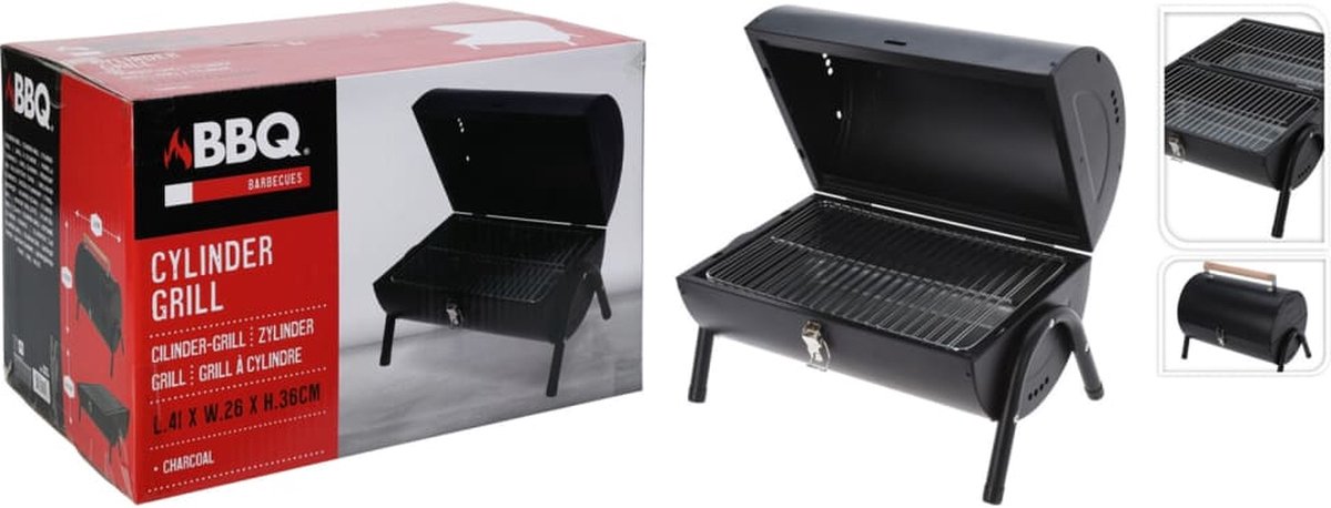 Houtskoolbarbecue Houtskoolbarbecue Cilindervorm Tafelmodel - afbeelding 3