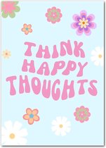 Preppy Posters - 40x60cm - Think Happy Thoughts Room Decor