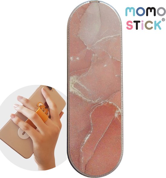 Foto: Momo stick momostick verstelbare flexibele gsm vingerhouder telefoonring grip vingerhouder telefoonring standaard selfiehouder telefoonhouder ringhouder telefoonstandaard roze marmer look