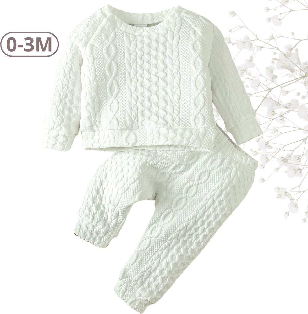 Livano Babykleding - Romper Baby - Winterpak Jongens & meisjes- Pakje - 0-3 Maanden - Wit