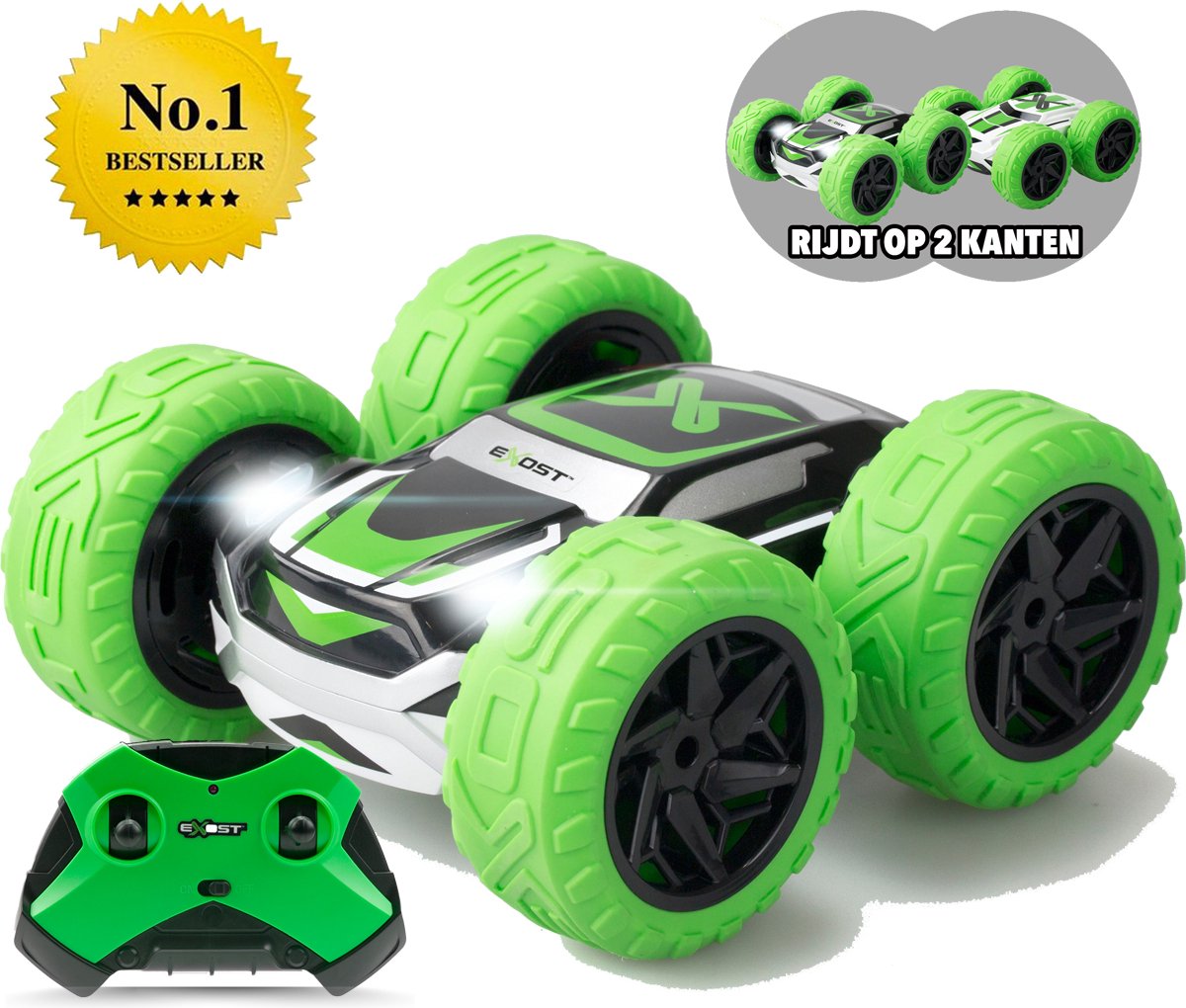 Exost RC 360 Cross II Stuntauto groen 1:18 - RC Auto - Bestuurbare Auto - Met koplampen — afbeelding 13