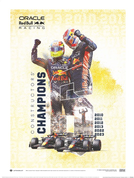 Oracle Red Bull Racing Constructors Champions 2023 Art Print 40x50cm | Poster