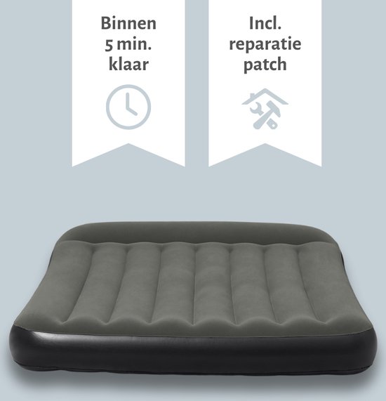 Bestway luchtbed - Twijfelaar - 137 x 191 x 30 cm - Groen - Inclusief Pomp en Reparatieset van Bestway — afbeelding 5