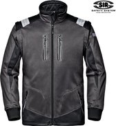 SIR SAFETY STARFLEX Softshell Werkjas HEREN Veiligheidsjas Zwart Grijs - Ademend - Afritsbare Mouwen - Fleecevoering