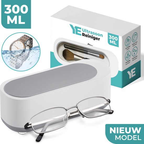 Ye - Ultrasoon Reiniger - Reinigingsapparaat voor Sieraden en Brillen - Ultrasone - Ultrasonic Cleaner - 300ml - Gratis E-book t.w.v. €20 Cadeau