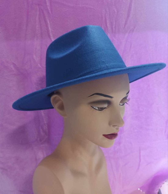 Hoed - Gleuf hoed - Populair - nieuwste Trent - Hoofddeksel - deuk hoed - verstelbaar in maat - Blauw