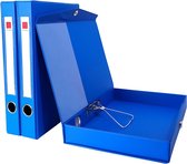 3 Stück A4 Archivbox, Archiv-Schachtel mit 45mm Breit Rücken, Aktenkarton A4 mit Deckel, A4 Archivbox Heftbox Dokumentenbox (Blau)