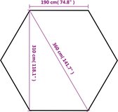 vidaXL - Partytent - pop-up - zeshoekig - met - 6 - zijwanden - 3,6x3,1 - m - crèmewit