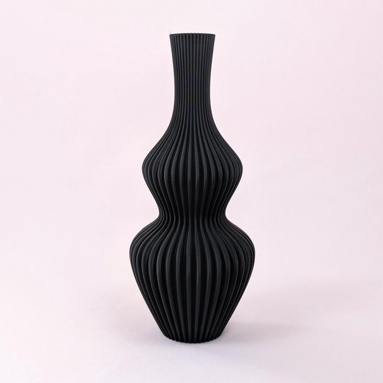 Dastium Home - Vaas Juliette - Mat Zwart - 50 cm - Vaas voor zijden bloemen - Luxe vaas gemaakt van duurzaam kunststof
