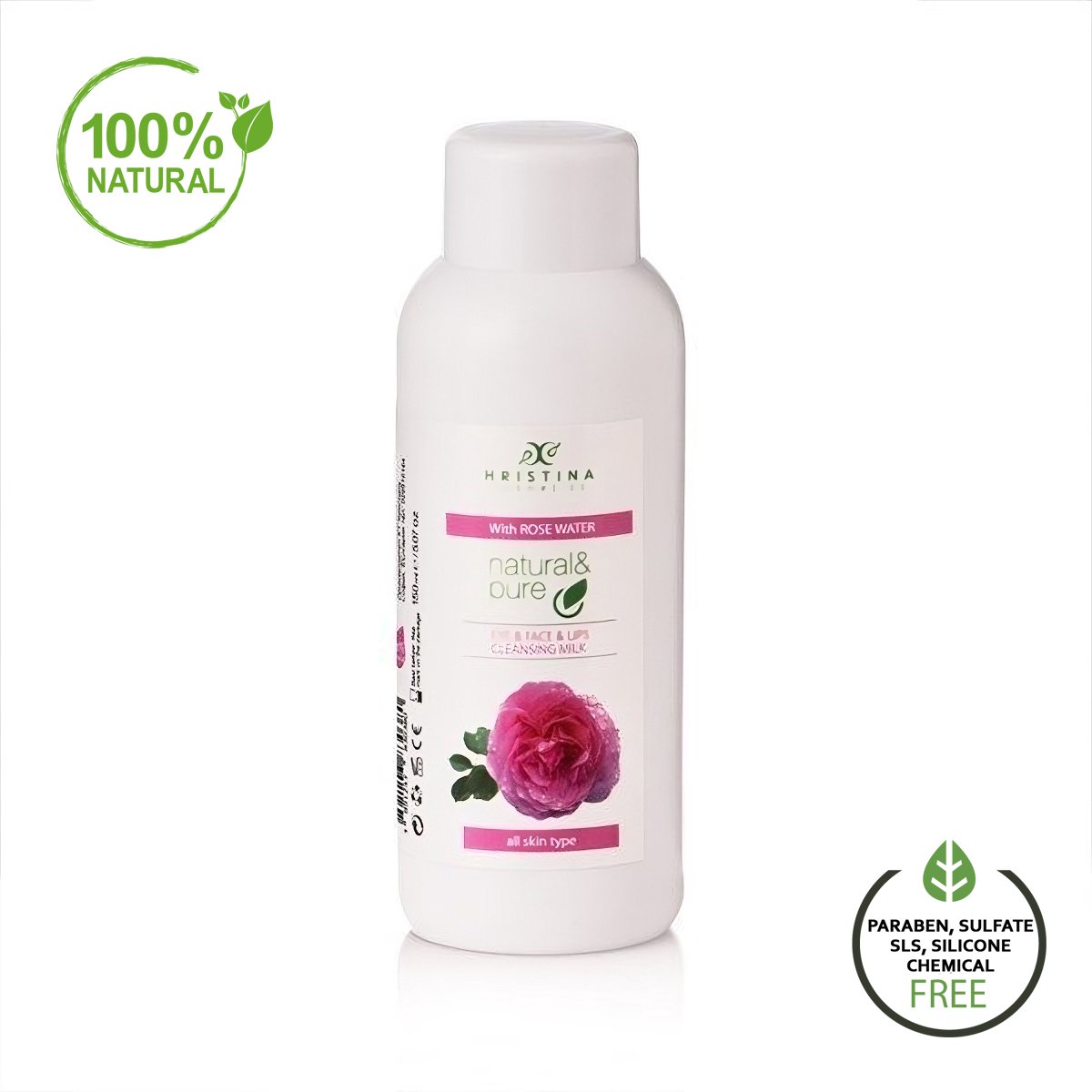 Goedkoopste Hristina Natuurlijke Reinigingsmelk | Cleansing Milk met Rozewater Zuiverende Verzorging - 150ml